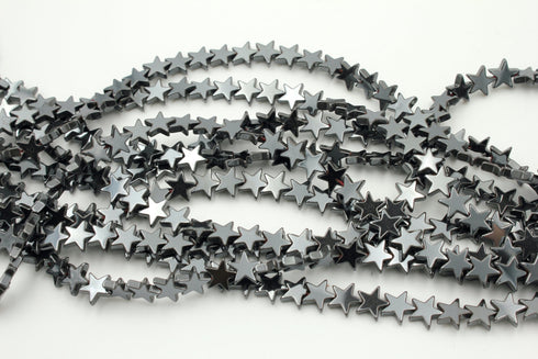 Hematite Gemstone Beads, 6mm, Star